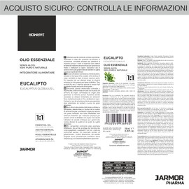 Eucalyptus Essential Oil for Diffusers | Made in Italy | Aromatherapy and Massage | 100% Pure and Natural | Jarmor 10 ml