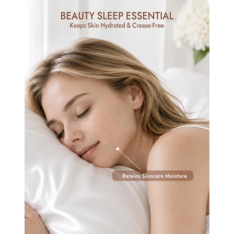 SilkSilky 100% Pure Organic Mulberry Silk Pillowcase for Hair &