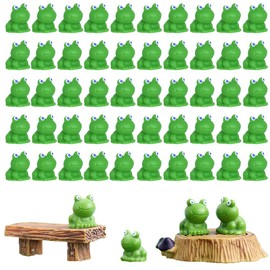 RHQFDM Pack of 50 Mini Resin Frogs Fairy Garden Miniature Moss Landscape Frog Garden Decoration Mini Frog DIY Ornament Mini Resin Frog Figures Frog Landscape Decoration Micro Frogs