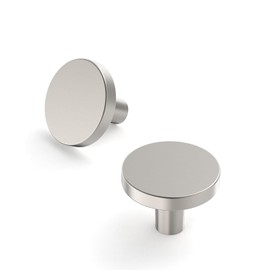 kakapola 10 Packs 1-1/4 Inch Brushed Nickel Cabinet Knobs, Satin Nickel Kitchen Cabinet Knobs, Drawer Pulls and Knobs for Bathroom, Closet, Cupboard and Dresser- Hardware for Cabinets