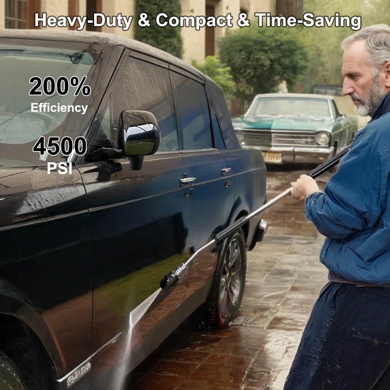 Raincovo Adjustable Pressure Washer Nozzle 6-in-1, Stainless Steel, Quick-change Over