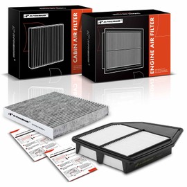 A-Premium 2-PC Engine & Cabin Air Filter with Activated Carbon Compatible with Honda Accord 2008-2012, Crosstour 2012-2015, 2.4L, Replace# 08R79S0AA00, 17220R40A00