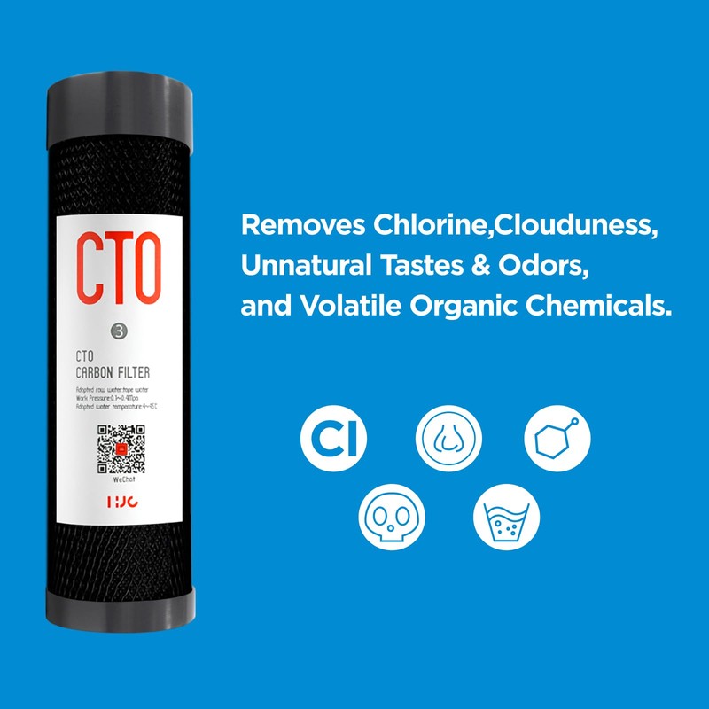 1 Micron 2.5" x 10" Whole House CTO Carbon Water