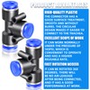 ERGAOBOY 10 Pcs Blue 12mm OD 3 Way Tee Push