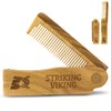 Striking Viking Folding Wooden Comb for Men - Sandalwood Switchblade
