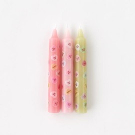 One Hundred and 80 Degrees Conversation Hearts Taper Candles Set of 3 6" NE0497