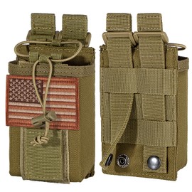 bvya Radio Case/Radio Holder Molle Tactical Radio Holster Adjustable Interphone Storage Bag Outdoor Sports Radio Pouch for Two Ways Walkie-Talkie