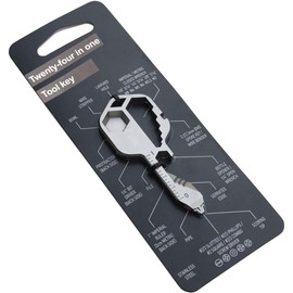 GAYA Keychain Multitool, Key Shaped Pocket Keyring MultiTool, Small 16-in-1 Ultimate Utility Kit, Made with Lightweight Stainless Steel, TSA Compliant