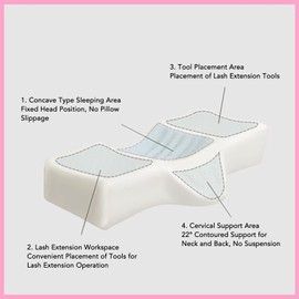 Naroote Beauty Pillow, Eyelash Cushion, Ergonomic Neck Pillow, Eyelash Cushion, Eyelash Extension Cushion, U-Shape Eyelash Extension Pillow for Beauty Salon Home