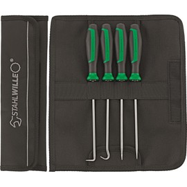 STAHLWILLE Hook Tool Set 4 Pieces Extra Long 250 mm Universal Use for Seals in Textile Bag