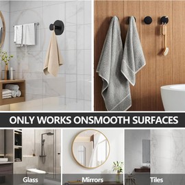 MOTYCTCH Suction Cup Hooks for Shower,Removable Towel Hooks for Bathroom Window Glass Door Wall Waterproof Stainless Shower Hooks for Inside Shower 15 Lb Bathroom Hooks for Towels(Gold)