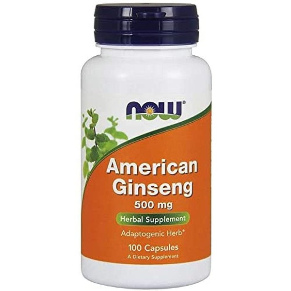 Now Foods 5% Ginsenoside American Ginseng 100 Caps, 500 mg