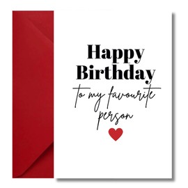Happy Birthday To My Favourite Person Birthday Card For Boyfriend Husband Wife Girlfriend