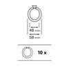 GARDINIA 10 x Transparent Plastic Curtain Rings for Curtain Rods