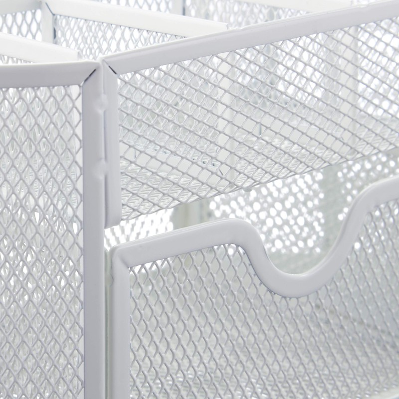 Relaxdays Desk Organiser, Modern Look, Metal Mesh, Total Dimensions: H