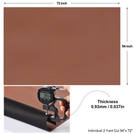 2 Yards Marine Vinyl Fabric, Upholstery Faux Leather, Soft Waterproof Synthetic Fabric for Outdoor Boat Automotive, Car Seats, Upholstery Crafts, DIY Sewing, Sofa, Handbag 54" x 72" (Light Brown)
