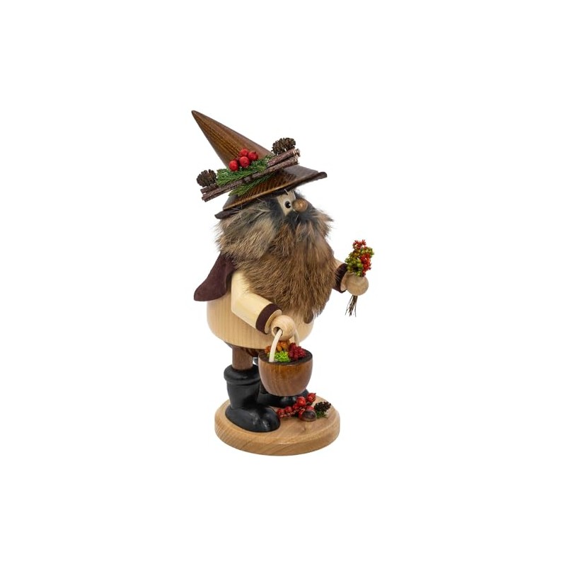 Incense Smoker Forest Gnome Herb Collector Natural 25 cm