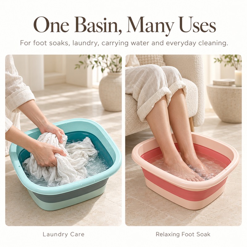 Foldable Foot Bath Basin for Home & Travel – Portable