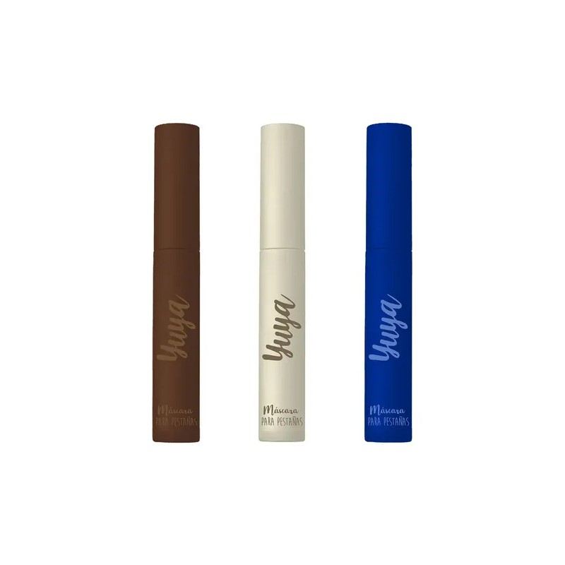 Pack X3 Máscaras Pestañas 10 Aceites Negra Café Azul Yuya