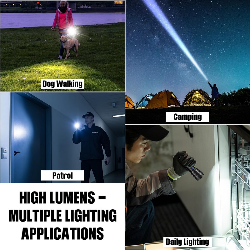 Flashlights LED High Lumens Rechargeable, High Lumen Super Bright Flashlight,