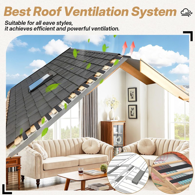 SFNSM 30pcs Continuous Soffit Vents Exterior Under Eave - 39.5"