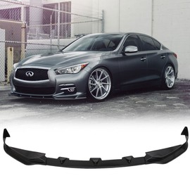 Front Bumper Lip Spoiler Compatible With 2014-2017 Infiniti Q50 Base | Unpainted ABS Lip Bodykit Splitter Diffuser Air Dam Chin Diffuser by IKON MOTORSPORTS | 2015 2016