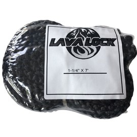 LavaLock 1-1/4" X 7' Foot Black Fiberglass Wood Pellet Stove Gasket Rope 1,000F
