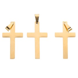 Gadpiparty Men's Cross Necklace Gold Silver Pendant Chain Cross Pendant Accessories Decorative Hanging