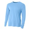 A4 Mens Cooling Performance Long Sleeve Crew, 2XL, Lt Blue