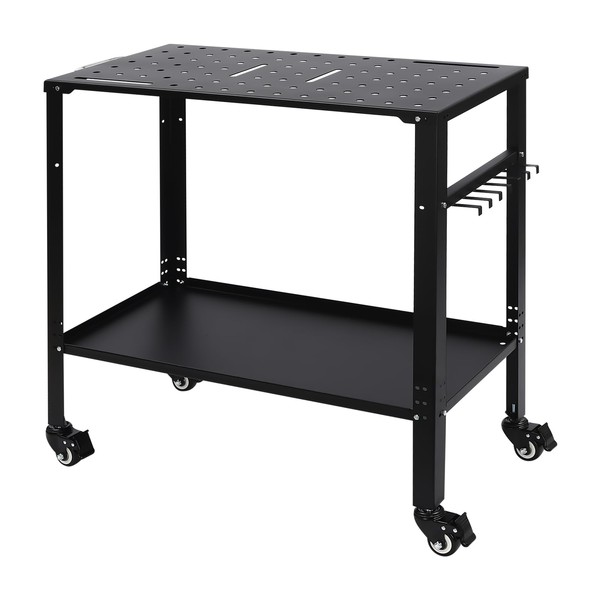 LIAPDG 2-Tiers Steel Welding Table, 36 x 18 x 36-3/8