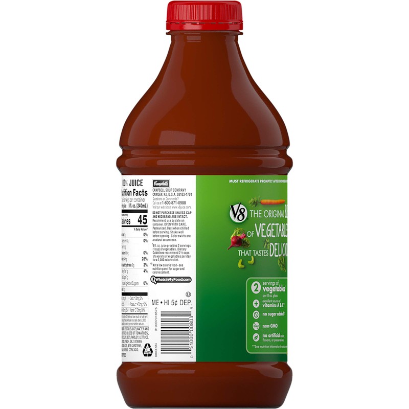 V8 Original 100% Vegetable Juice, 46 oz. Bottle