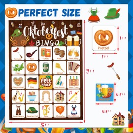Fenkysoix Oktoberfest Games for Adults 24 Players Oktoberfest Bingo Cards for Large Group for Kids Classroom School Activities German Party Favors Supplies