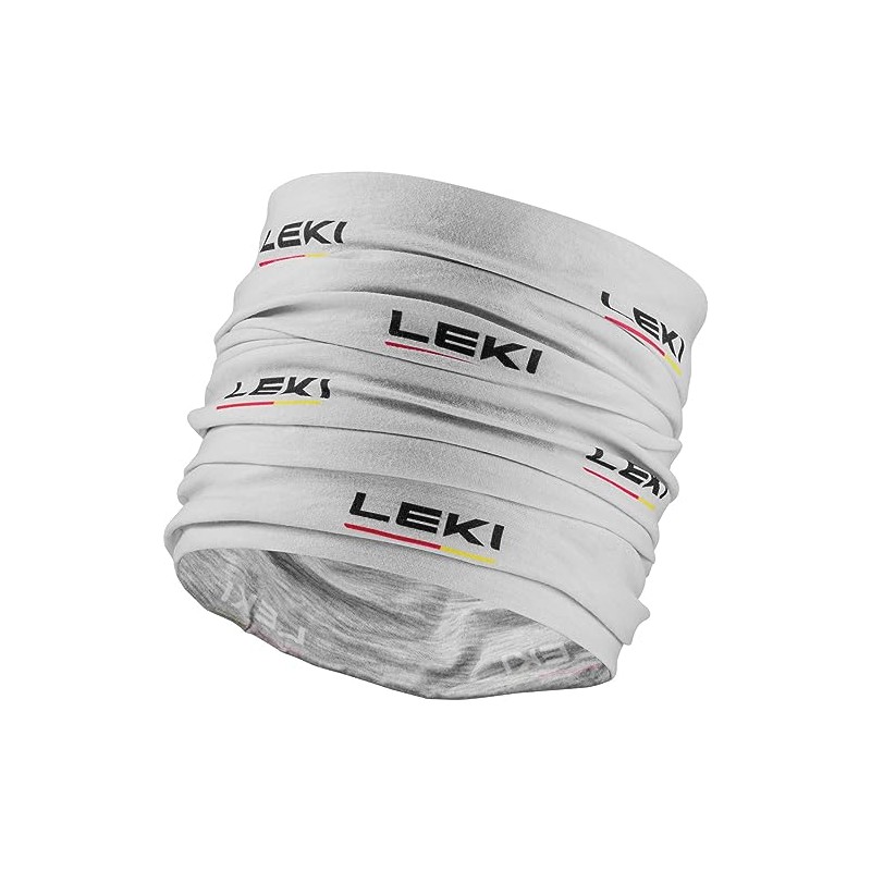 LEKI Logo Tube Scarf, Light Grey/Black, One Size