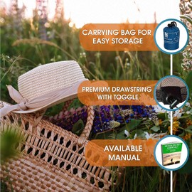 ALCIONO Mosquito Head Net, Face Mesh-Head Protecting Net for Outdoor, Walking with UV Protection and Fly Insects Bugs Preventing Midges Gnats, Carry Bag, Chemical Free