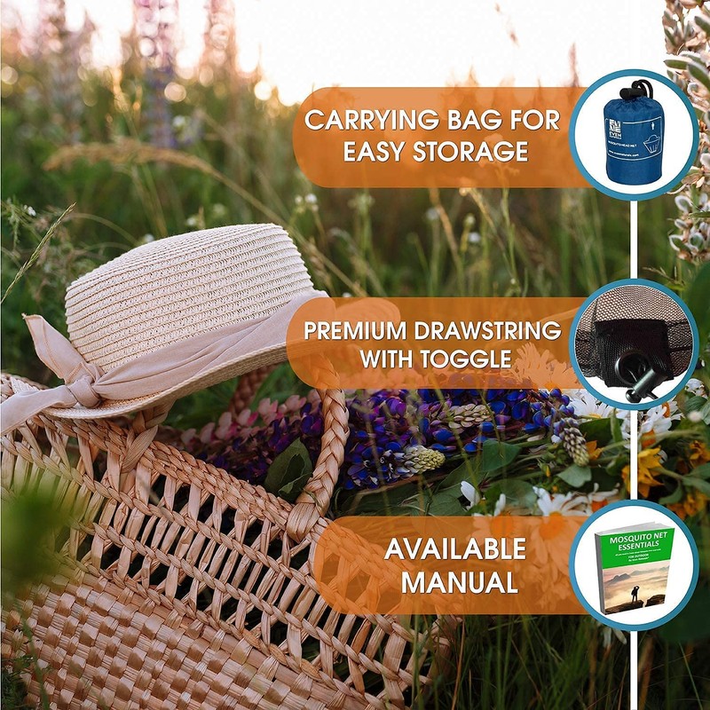 ALCIONO Mosquito Head Net, Face Mesh-Head Protecting Net for Outdoor,