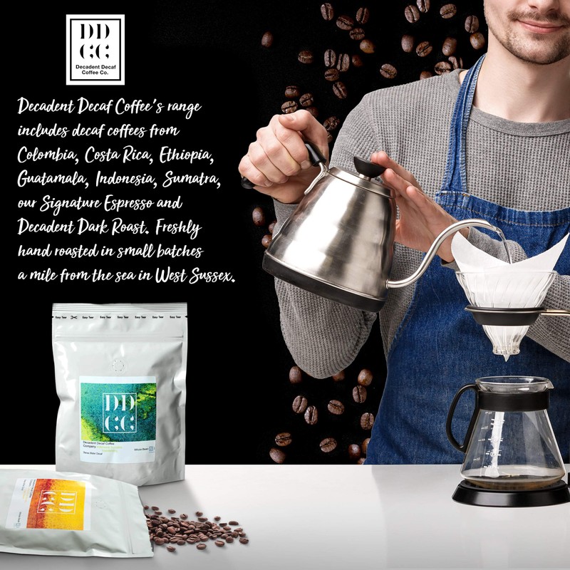 Decaffeinated Strongest Dark Roast Espresso Coffee Beans 227g - Swiss
