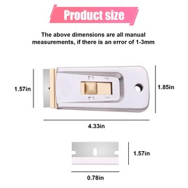 ZIMISI Razor Blade Scraper Tool, Retractable Glass Scraper for Cleaning, Metal Paint Scraper Tool with 5 Extra Blades, Car Cleaning Tools for Window, Sticker, Decal, Glue, Label, Paint (1PCS)