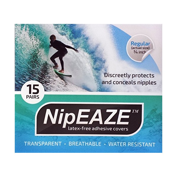 NipEaze ~ The Original Transparent Nip Protector - Nipple Chafing Prevention (Regular - 15pairs)