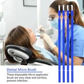 Aplicador Micro Dentals, 100 PCS Dentals Desechable Micro Pincelado Harnal de Muelas de Hisopo Oral Flexible (azul,)