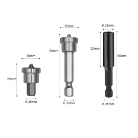 9 x Drywall Screw Depth Setter with 60mm Extension Socket Drill Bit Holder, Drywall Bit, 1/4 Inch Hex Shank Drywall Screw Driver Bit Set for Plasterboard