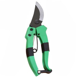 Buystarget Garden Shears Bypass Heavy Duty Carbon Steel Hand Pruning Shears Precision Secateurs Pruners Scissors Gardening Cutting Tool Clippers Trimmer Steel Blades Non-Slip Grip (Green)