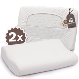 Luxoon Health Pillow Case - 95% Cotton / 5% Elastane, Breathable and Skin-friendly, Washable, for Comfort and Hygiene, Pack of 2, 30-45 x 50-65 cm, White