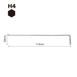 VESSEL 8300BP-XL Hexagonal Bar Ball Point L-Type Wrench Extra Long Type Opposite Side 0.2 inch (4 mm)