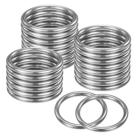 M METERXITY 24-Pack Dream Catcher Rings,1.6 Inch Stainless Steel Macrame Wreath Floral Round Rings Metal O Rings Hoop for DIY Wedding Wreath/Wall Hanging/Christmas/Camping Silver 0.16 Inch