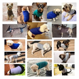 CHBORCHICEN Small Dog Sweaters Knitted Pet Cat Warm Dog Sweatshirt Winter Clothes Kitten Puppy Sweater (XX-Small, Grey)
