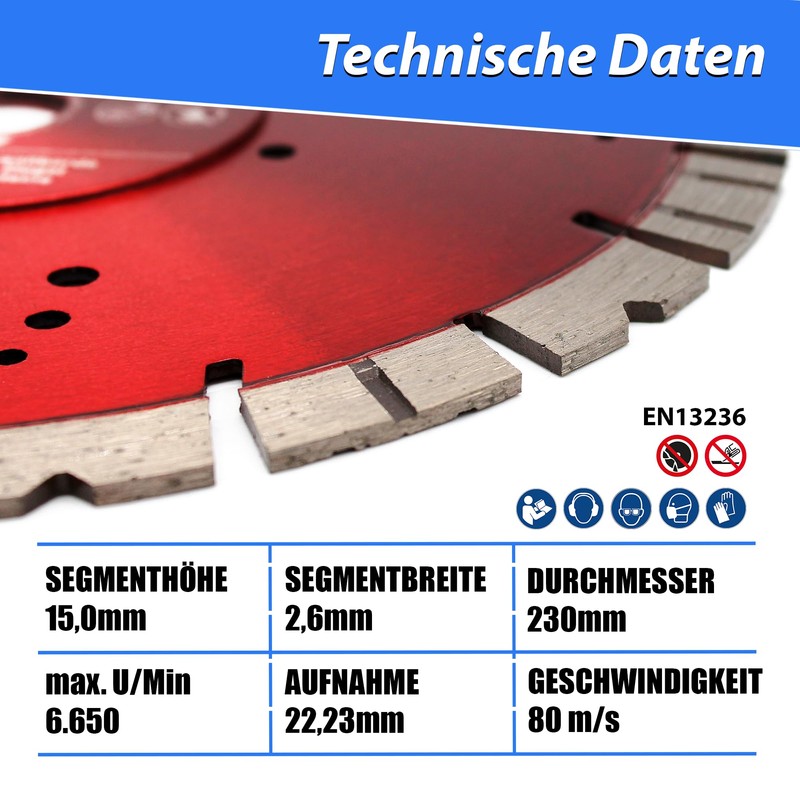 LXDIAMOND Diamond Cutting Disc 230 mm x 22.23 mm –
