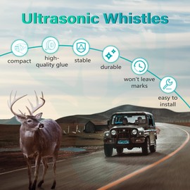 Elook Upgraded Deer Whistles for Car, Save Deer Whistle for Vehicles and Trunks, Double Horn, 4 Pack (Registered Patent)
