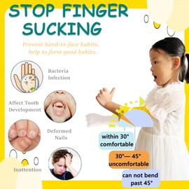 Heyshapeing Thumb Sucking Stop for Kids (Age 1-7) Stop Finger Sucking Prevent Hand-to-FACE Habits Thumb Guard for Toddlers and Kids Thumb Sucking Glove (Small(2pcs))