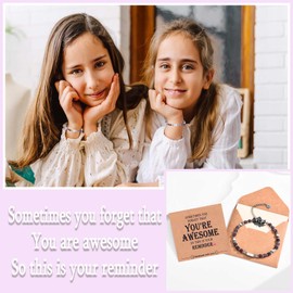 Gifts for Women Teenage Girls, Inspirational Gifts for Women, Tiny Purple Beaded Bracelet Special Birthday Christmas Mothers Day Gifts for Mum Wife Daughter, Christmas Stocking Fillers for Women Girls