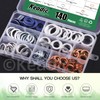 Keadic 140pcs 9 Sizes Oil Drain Plug Gaskets Washer Assortment